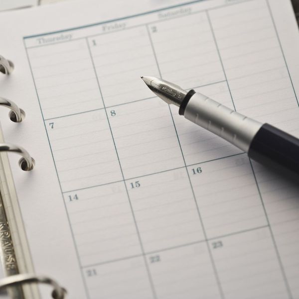 Weekly schedule.