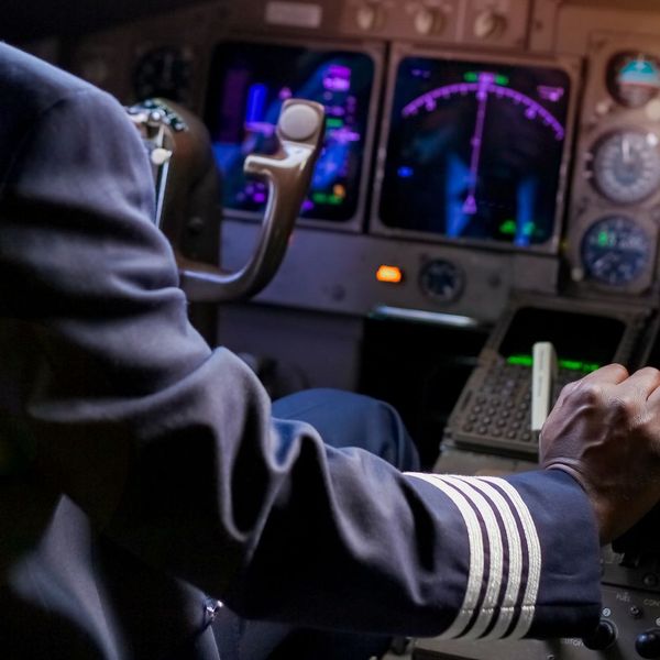 A pilot flying