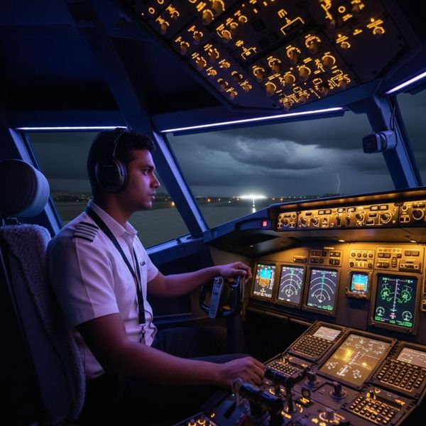 pilot training in cockpit