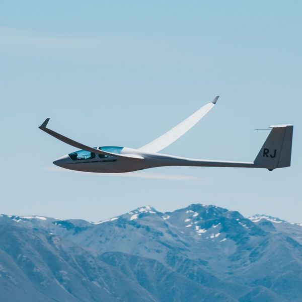 A plane flying in the air.