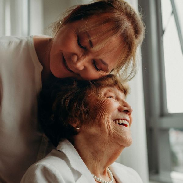 mother and daughter hugging