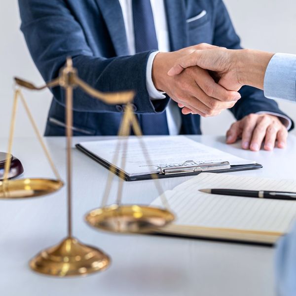 lawyer shaking hands
