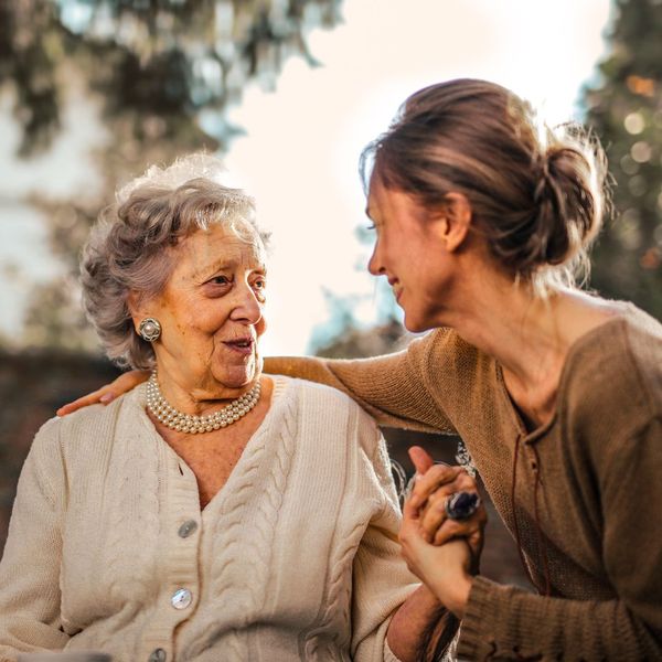 woman with elderly woman