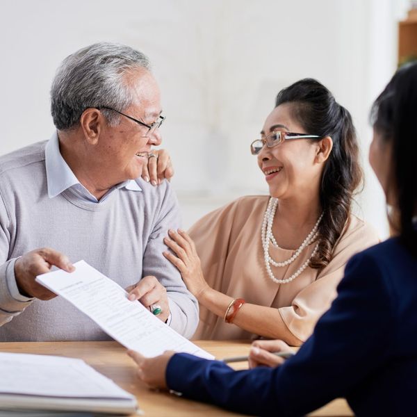 older couple smiling at eachother