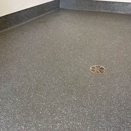 epoxy resin floor in a bathroom
