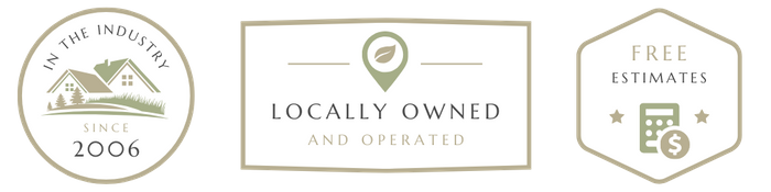 Badge 1: 18 + Years in the Industry  Badge 2: Free Estimates  Badge 3: Locally Owned and Operated