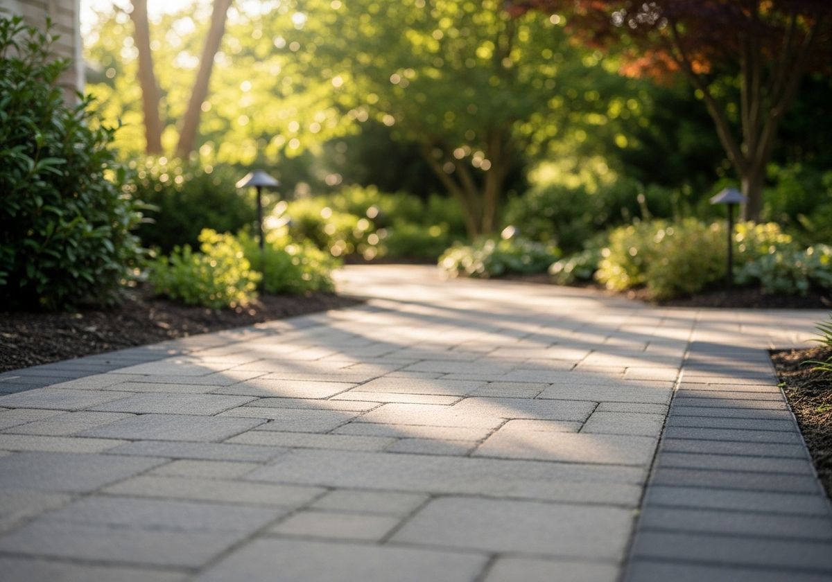 Stone pathway in a garden