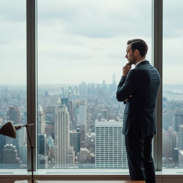 Person looking at NYC skyline