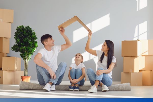 family in new home