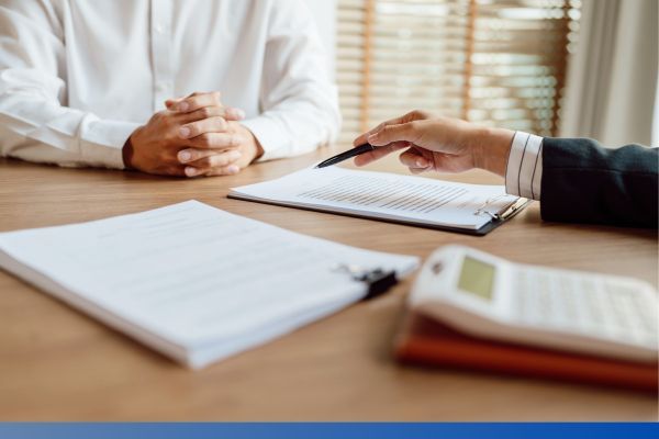 insurance agent sharing paperwork insurance agent sharing paperwork