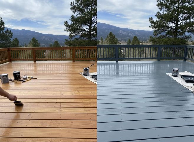 Deck Staining Before and After
