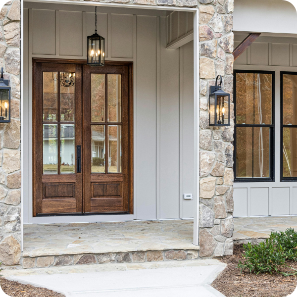 front door of modern home