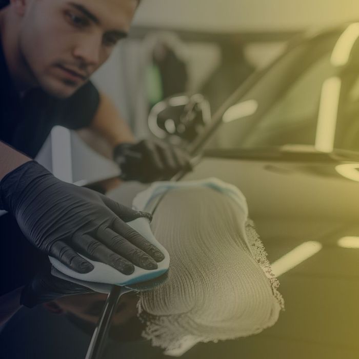 A car being cleaned