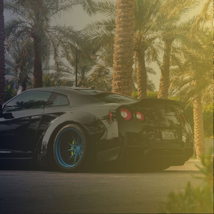 luxury car parked by palm trees luxury car parked by palm trees