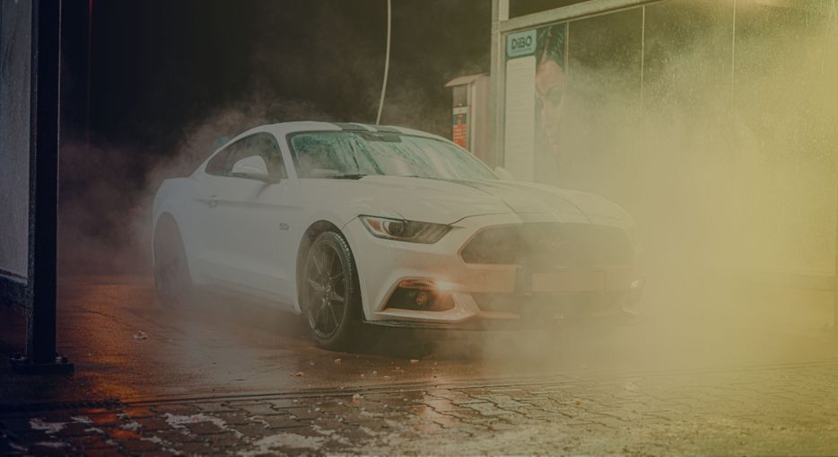 luxury car being washed