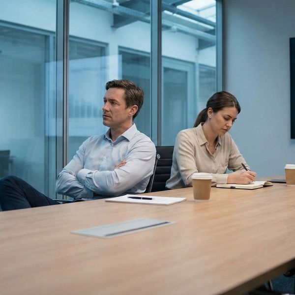 Two disconnected colleagues in a meeting room