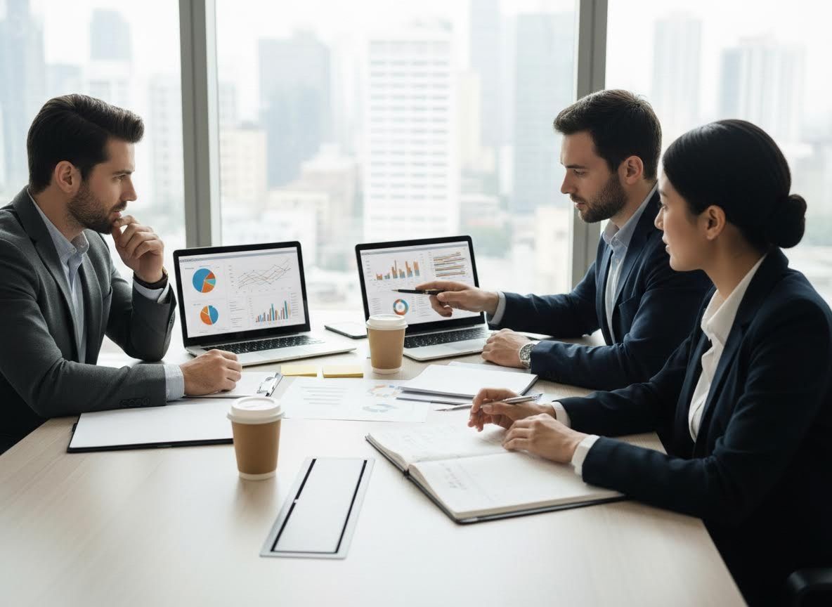 Business Professionals Analyzing Data