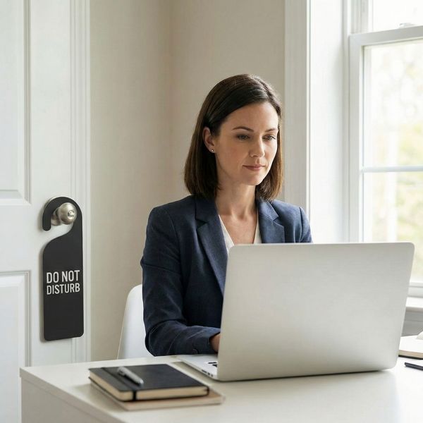 woman in a home office