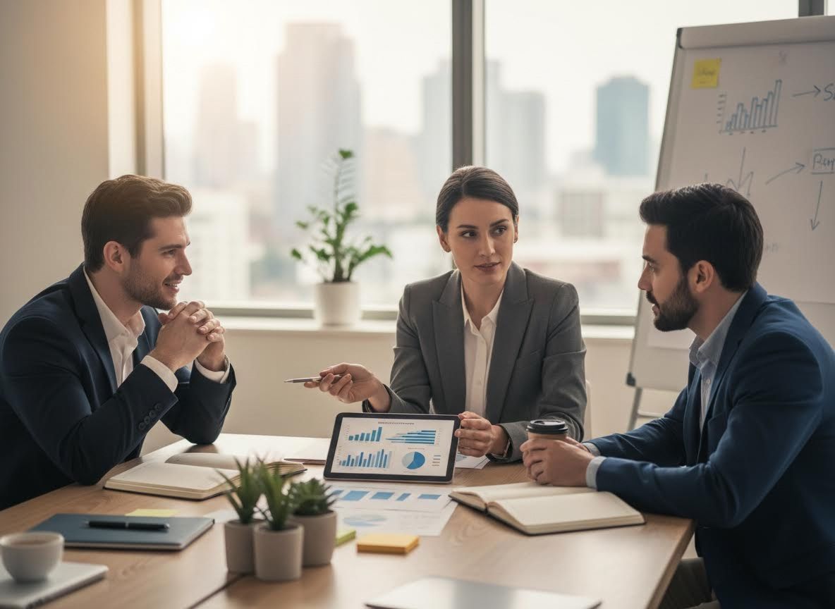 Business Professionals in a Meeting Discussing Data