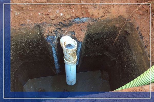 Installed PVC pipe for sewer