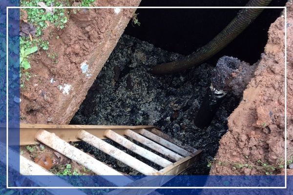 Ladder in sewer drainage