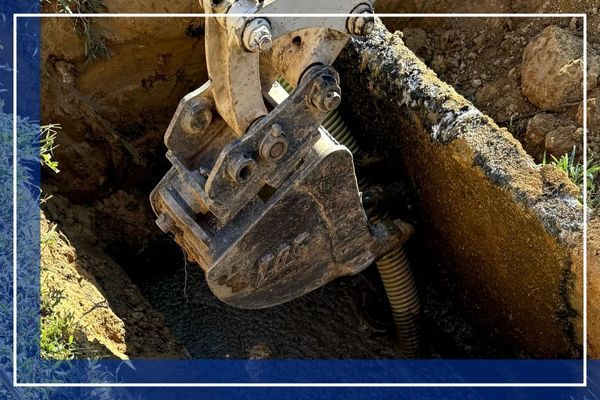 excavator lifting dirt