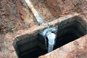Sewer pipe installation Sewer pipe installation