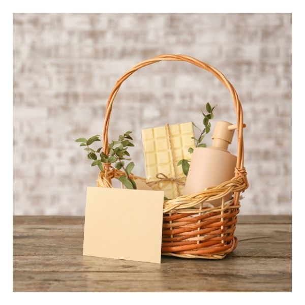 custom gift basket with a personal note