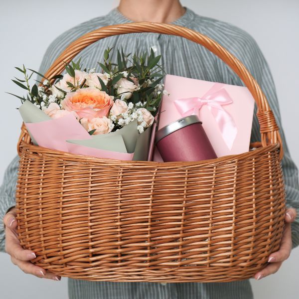 holding gift basket