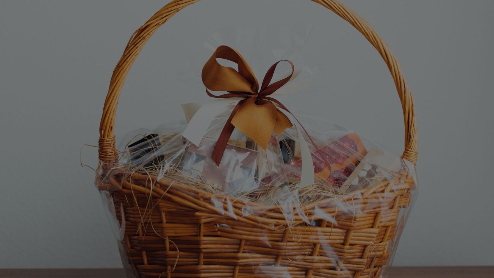 wrapped gift basket