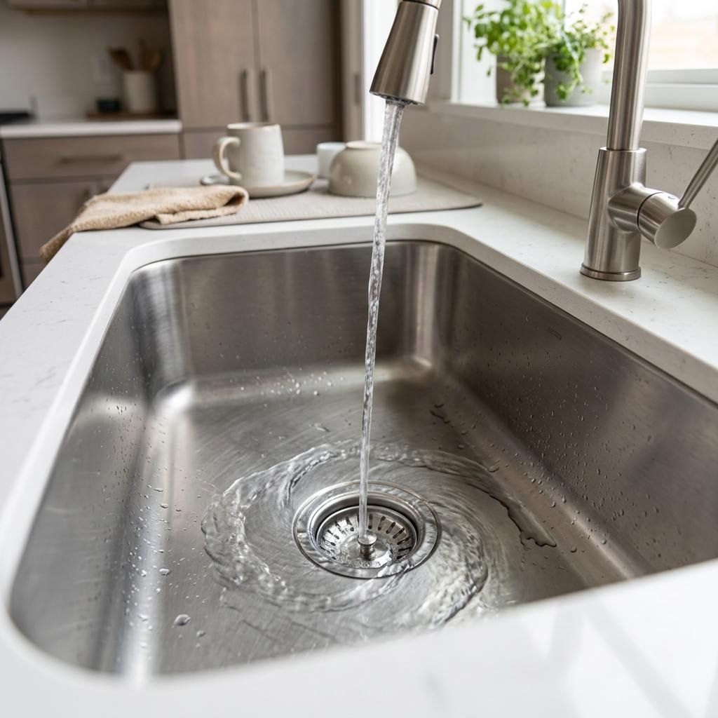 water going down a kitchen sink drain water going down a kitchen sink drain
