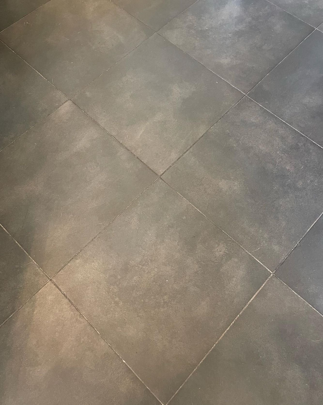 Large gray floor tiles