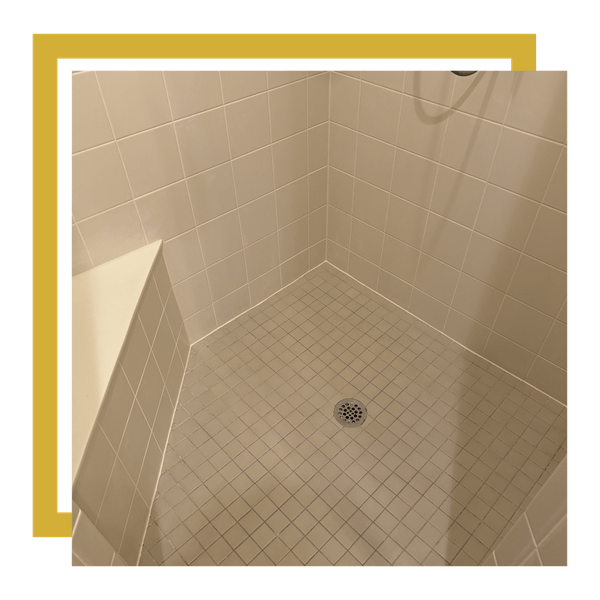tiled shower with new caulk