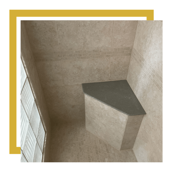 bathroom tile with new grout