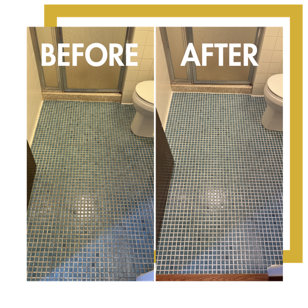 Before and after grout color sealing