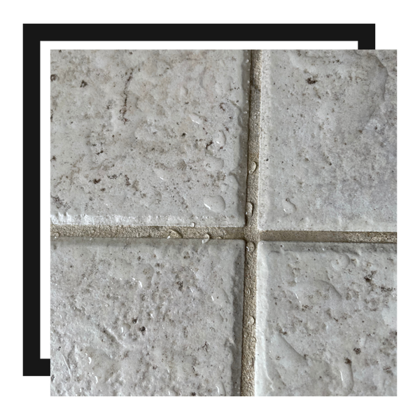 Clean tile with water droplets