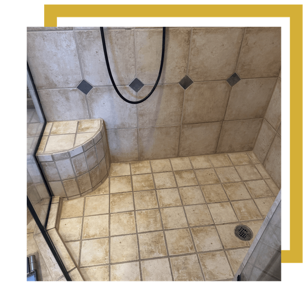 shower tile with new grout