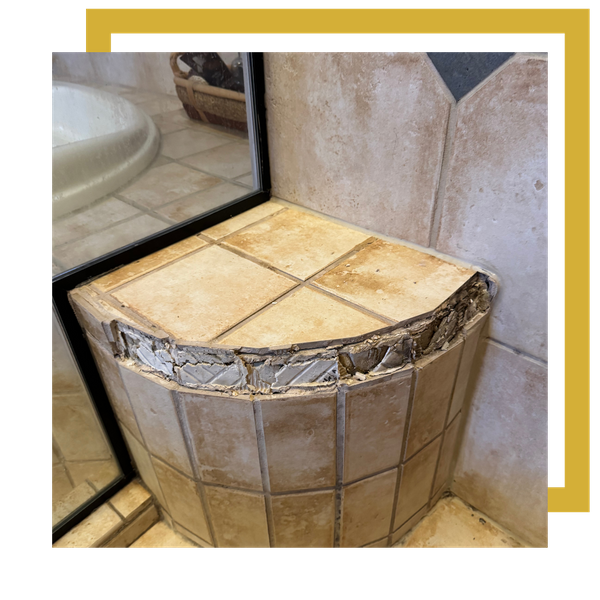 Tile fixture in the middle of the replacement process