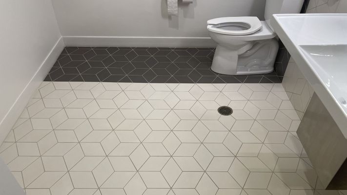 bathroom floor with clean tile and grout