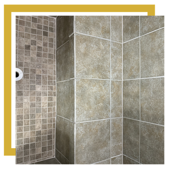 Clean grout in a bathroom