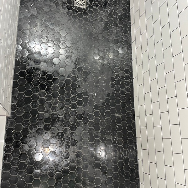 Deep cleaned shower floor