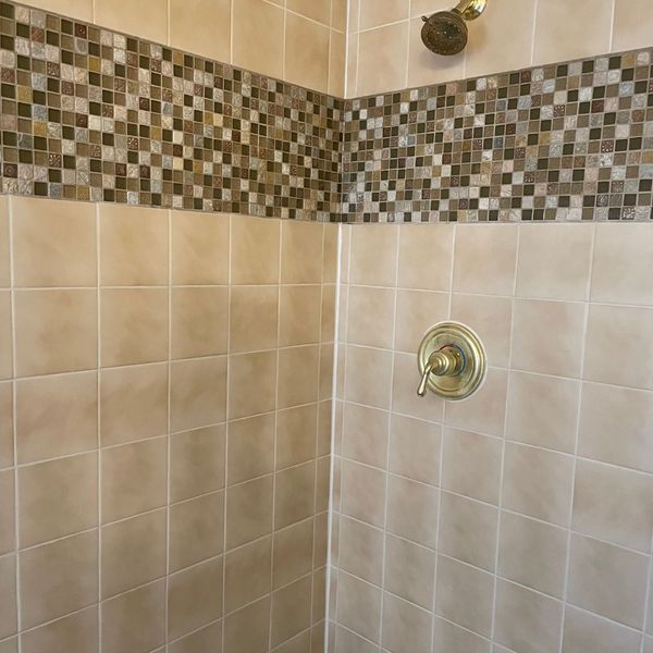 Sparkling clean tile and grout