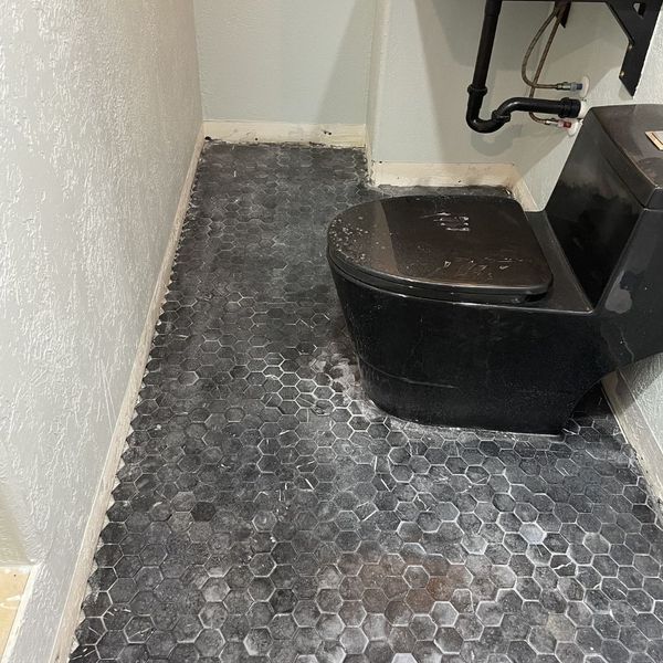 Grout with white stains