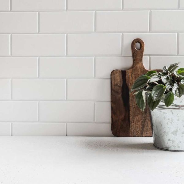 clean white kitchen tile