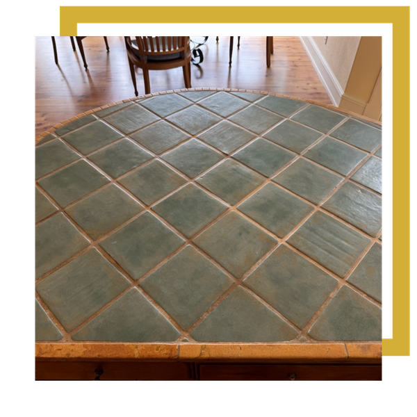 green tile with color sealed grout