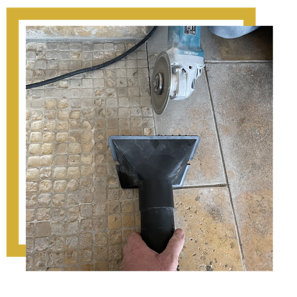 repairing the grout 