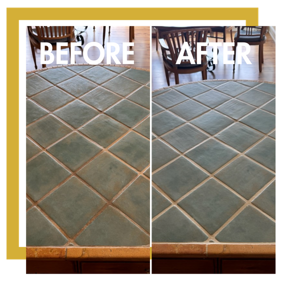 Before and after grout color sealing