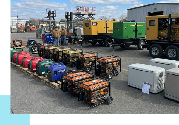 lot with various generators on it 