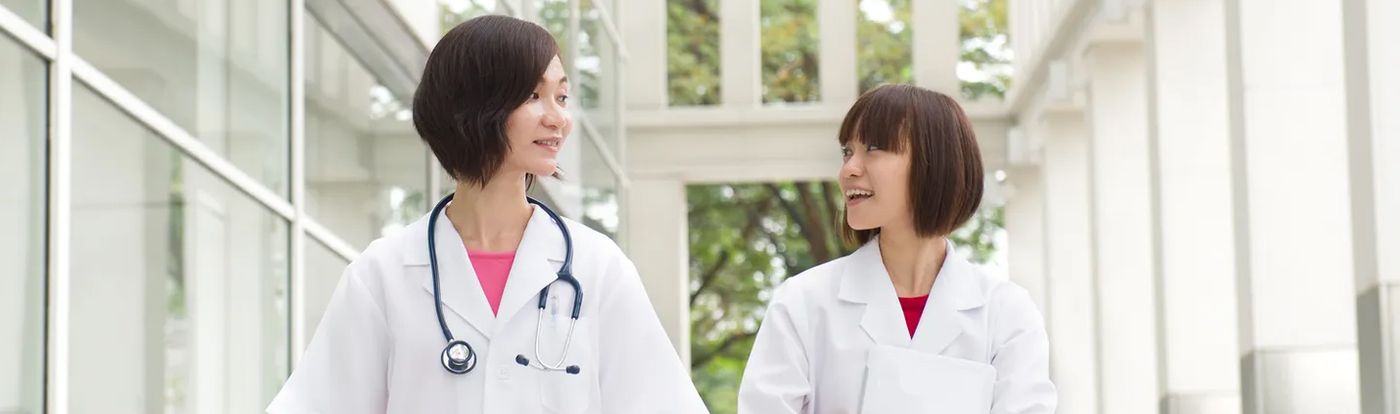 two medical women talking