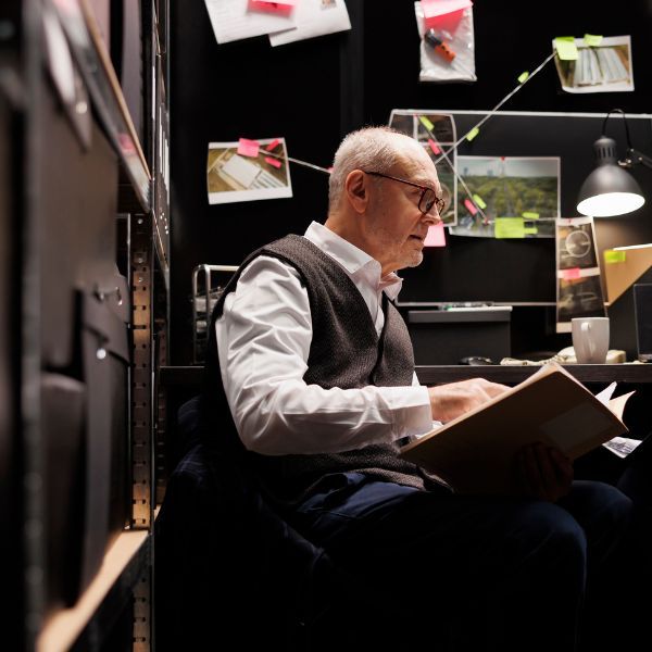 a man working at a desk